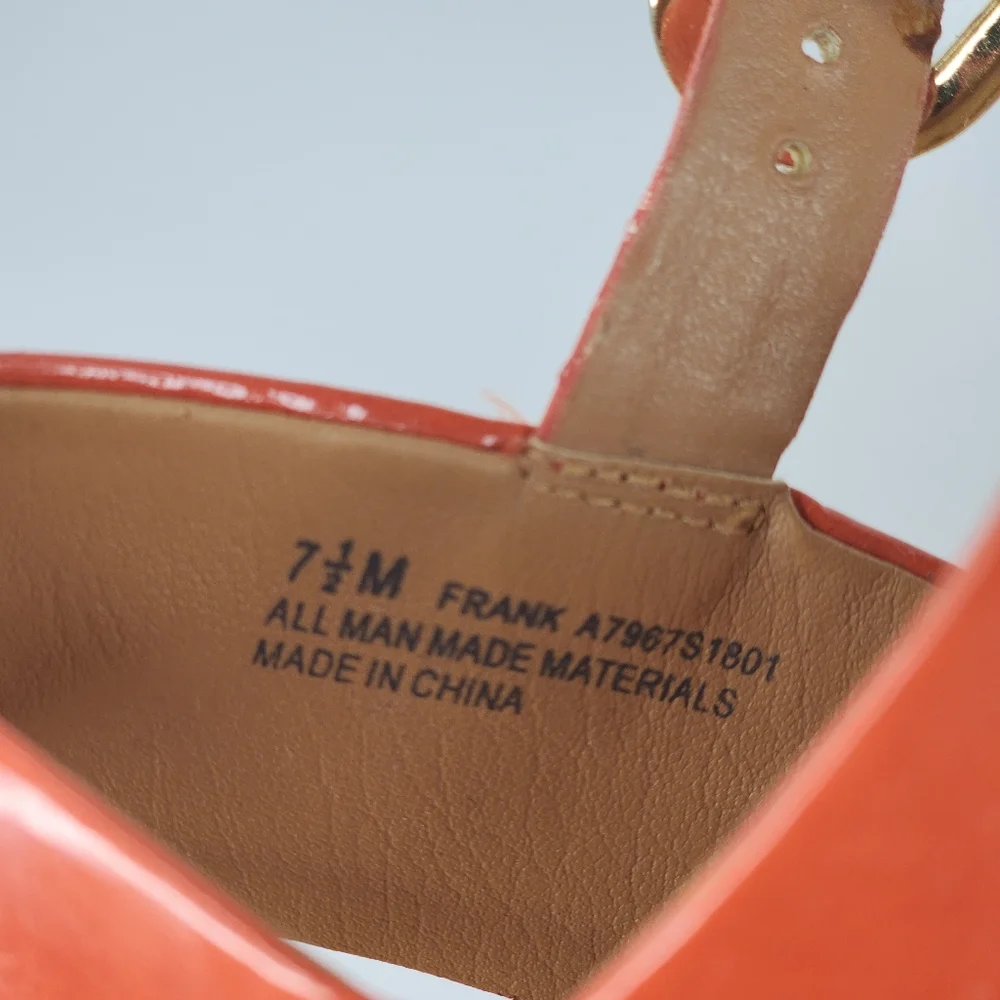 FRANCO SARTO Orange Platform Heels.